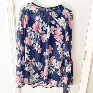 Du Jour Navy Floral with Built in Tank Size M 